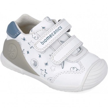 Scarpe sportive stampate per ragazzi Biomecanics 252115 BLANCO_INDIGO_B834
