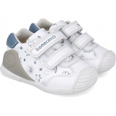 Scarpe sportive stampate per ragazzi Biomecanics 252115 BLANCO_INDIGO_B834