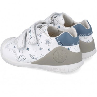 Scarpe sportive stampate per ragazzi Biomecanics 252115 BLANCO_INDIGO_B834