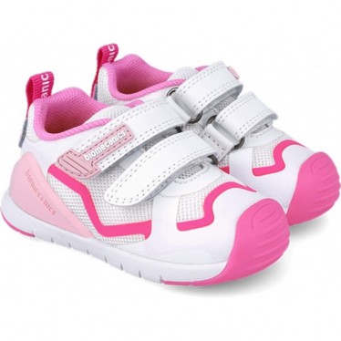 BIOMECANIC Scarpe sportive primi passi per bambini 252133 BLANCO_FUCSIA_D304