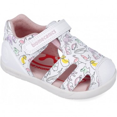 Sandali primi passi bambina Biomecanics 252167 Stampa BLANCO_B050