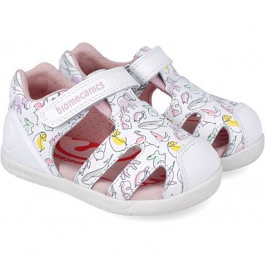 Sandali primi passi bambina Biomecanics 252167 Stampa BLANCO_B050