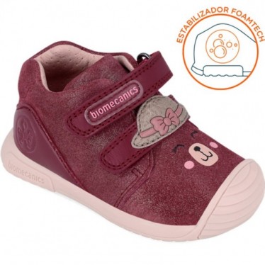 BIOMECANICS stivaletti da bambina 241107 in camoscio FRAGOLA