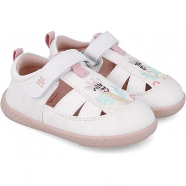 Garvalin 252346 Giraffe Canvas Sandali rispettosi per ragazze BLANCO_C050