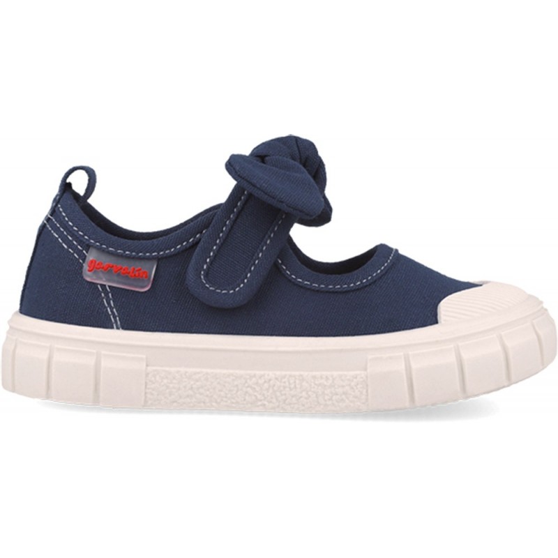 Ballerine da bambina GARVALIN Canvas Bow 252380 Respectful AZUL_MARINO_A089