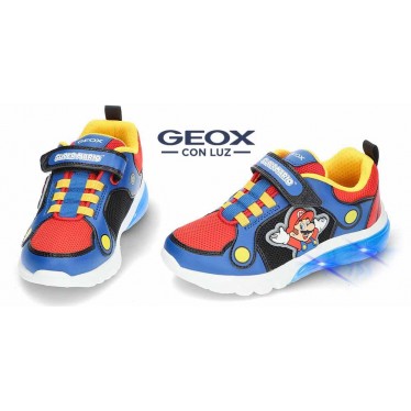GEOX Super Mario J55LBF sneakers luminose da bambino ROYAL_RED
