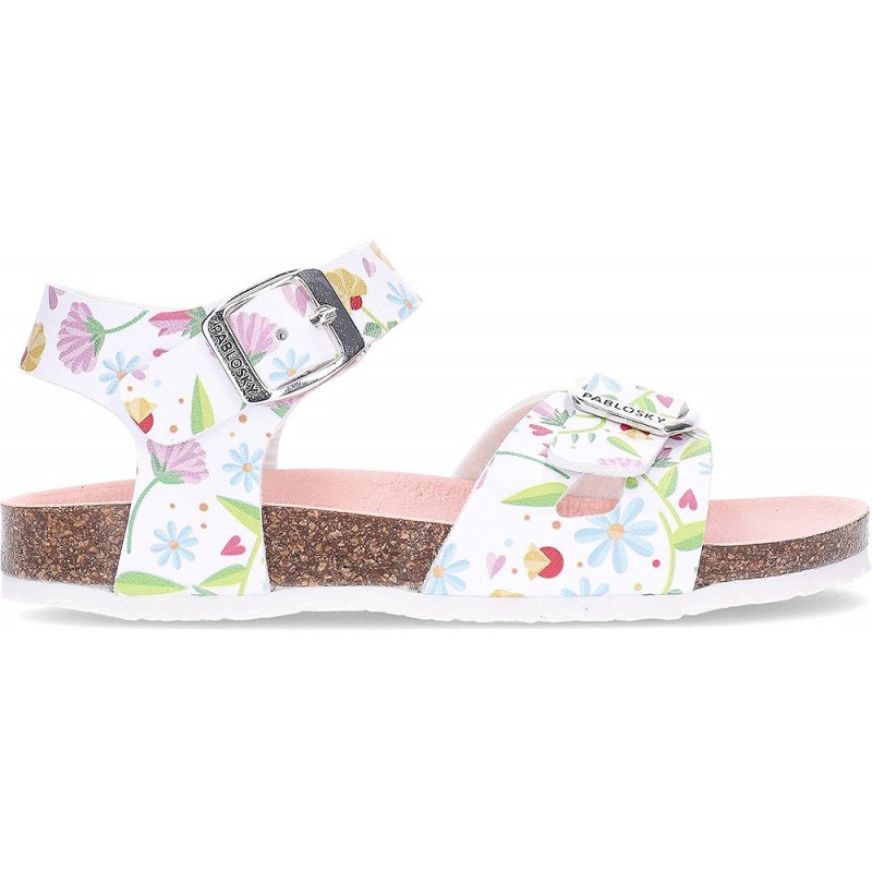 Pablosky Bio 439604 Sandali da ragazza BLANCO_FANTASIA