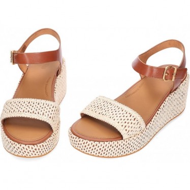 Sandali con zeppa intrecciati FITFLOP Platforms JG1 TAN_IVORY