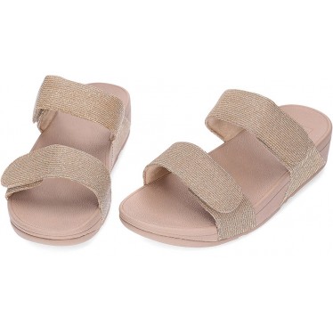 Sandali scorrevoli FitFlop FZ9 Lulu Shimmerlux regolabili LATTE_BEIGE