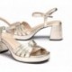Sandali con tacco WONDERS Danna G-6810 PLATINO