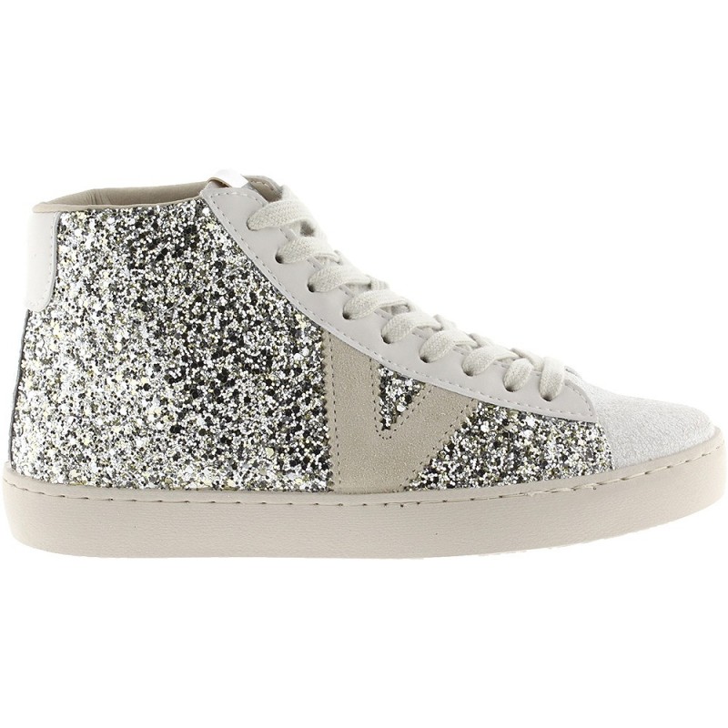 Victoria 1126189 Berlin Glitter Stivale da donna PLATA