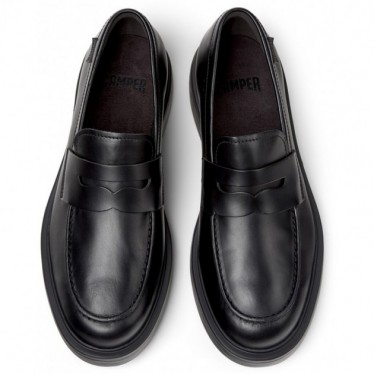 Mocassini in pelle stile nautico CAMPER Dean K101045 NEGRO_001