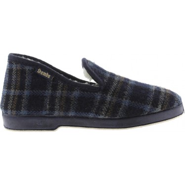 Victoria 200301M Pantofole a quadri comode unisex MARINO