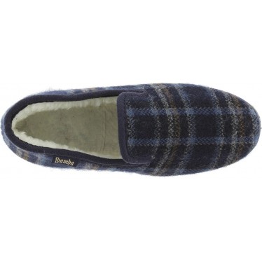 Victoria 200301M Pantofole a quadri comode unisex MARINO